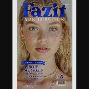 🔥3/$30 NIP Fazit Team Spirit Blue Speckles Glitter Freckles x6 Makeup Patches